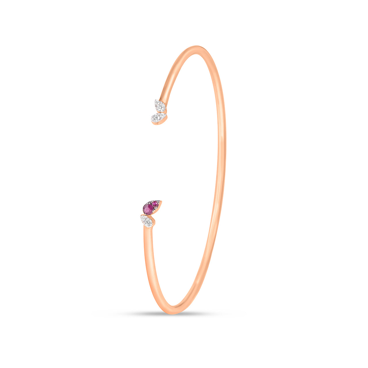 Ruby & Diamond Pear Flex Bangle