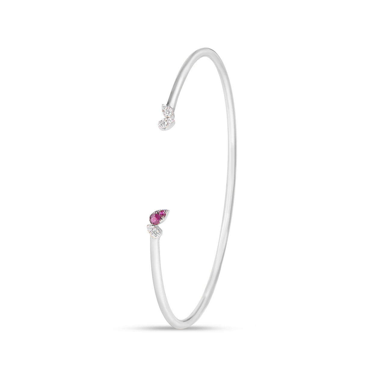 Ruby & Diamond Pear Flex Bangle