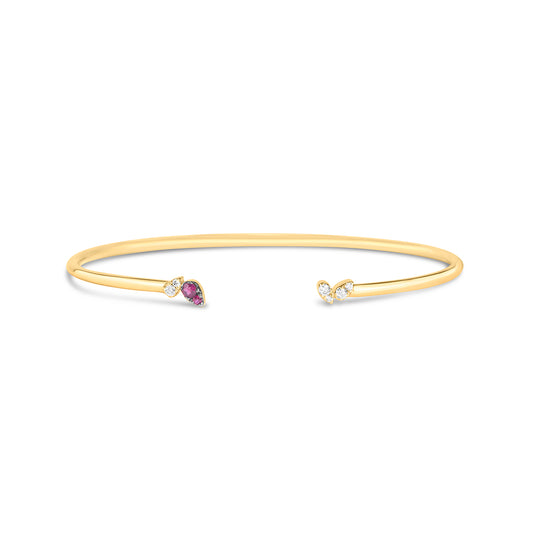Ruby & Diamond Pear Flex Bangle