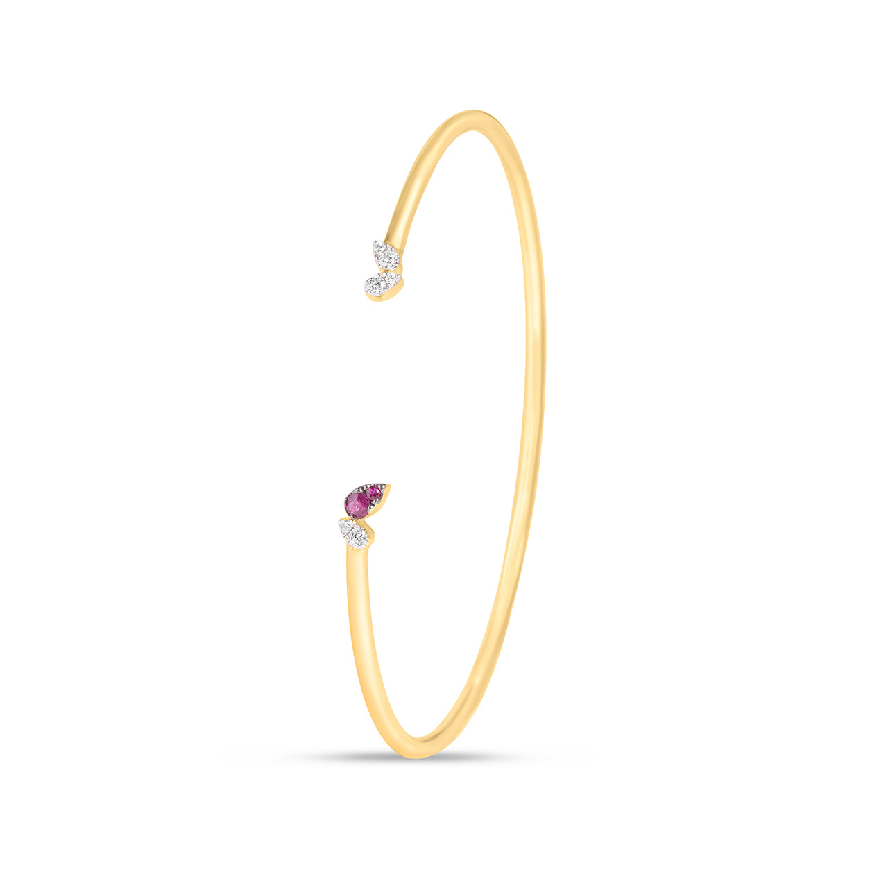 Ruby & Diamond Pear Flex Bangle