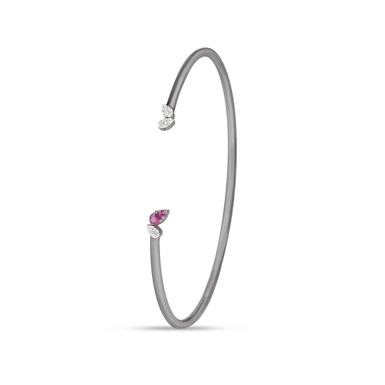 Ruby & Diamond Pear Flex Bangle