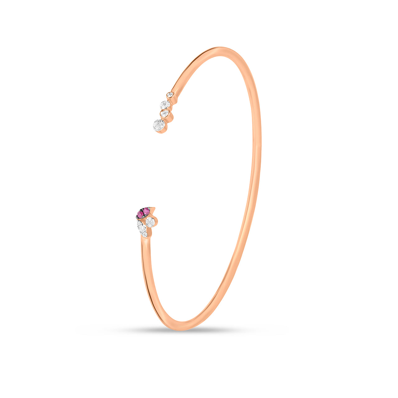 Ruby & Diamond Marquise & Round Flex Bangle