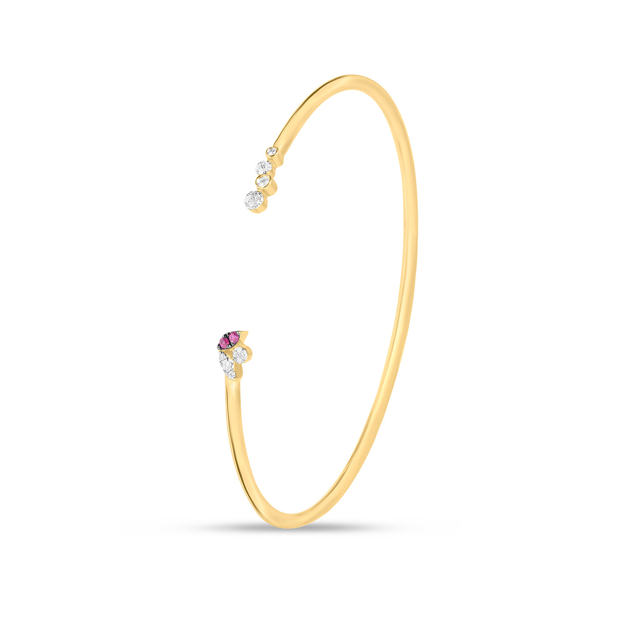Ruby & Diamond Marquise & Round Flex Bangle