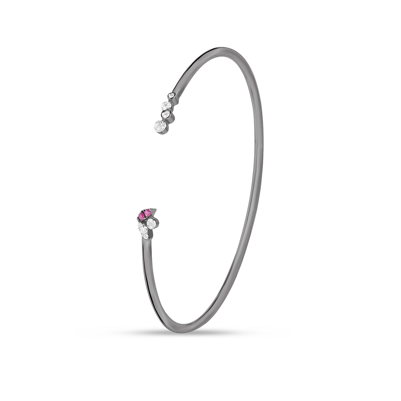 Ruby & Diamond Marquise & Round Flex Bangle