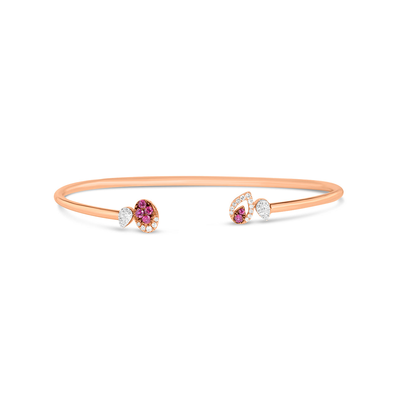 Ruby & Diamond Pear Oval Flex Bangle