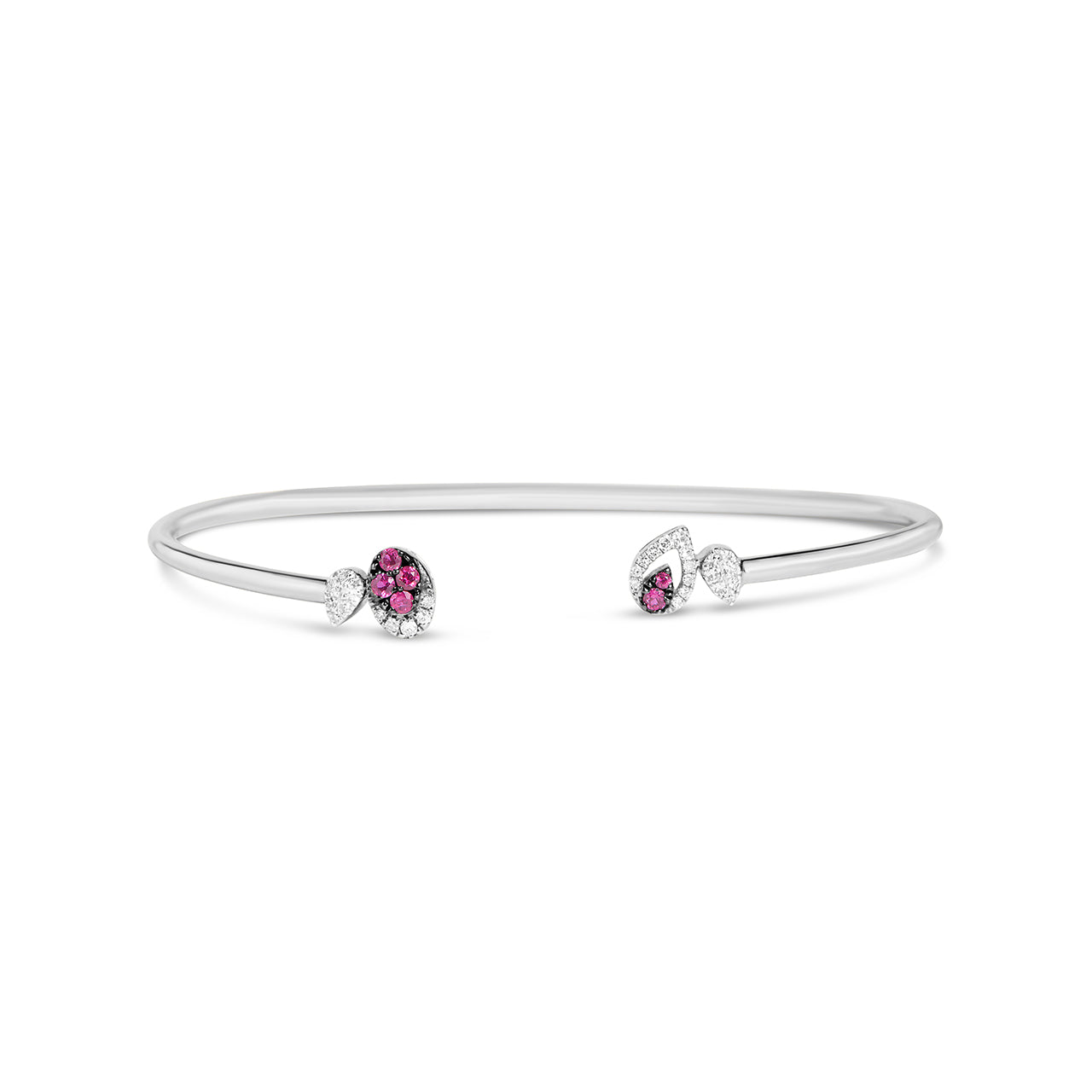 Ruby & Diamond Pear Oval Flex Bangle