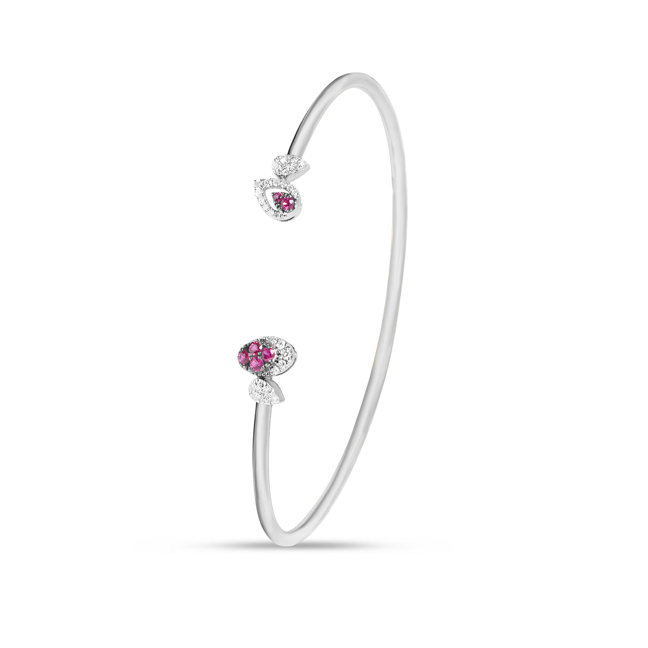 Ruby & Diamond Pear Oval Flex Bangle