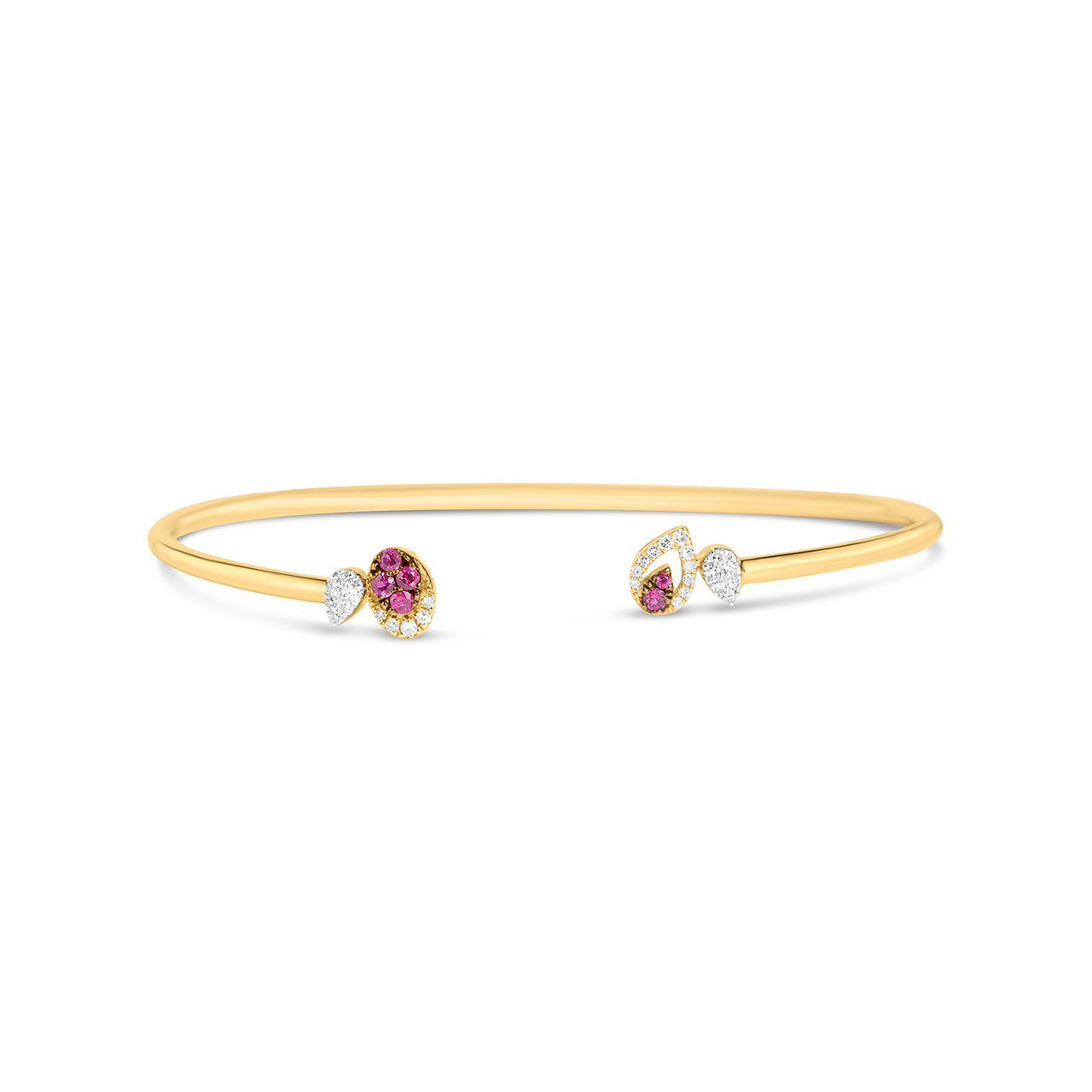 Ruby & Diamond Pear Oval Flex Bangle