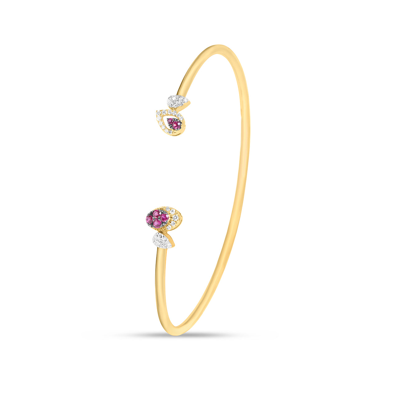 Ruby & Diamond Pear Oval Flex Bangle
