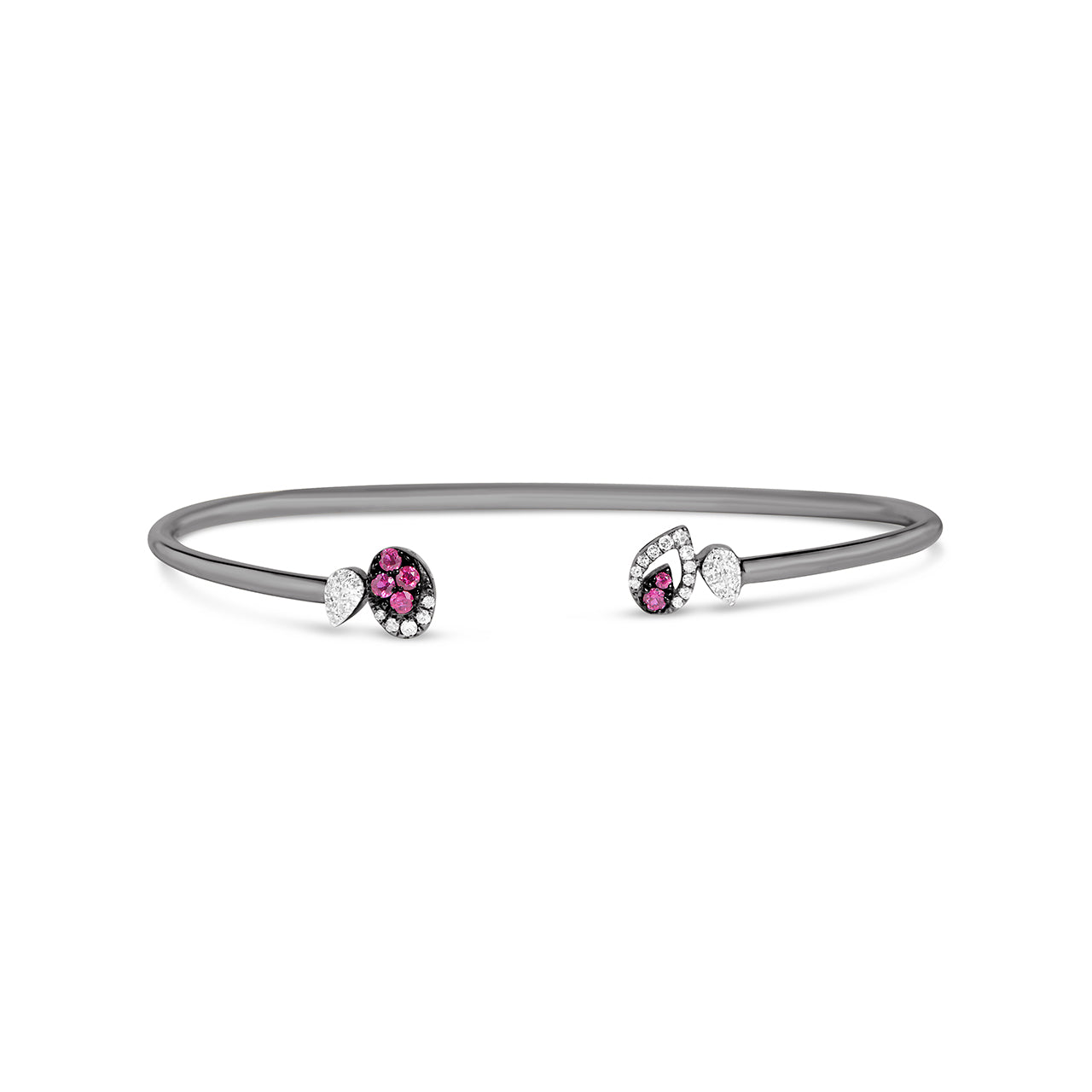 Ruby & Diamond Pear Oval Flex Bangle