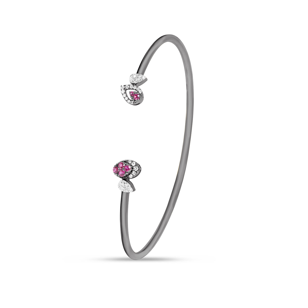 Ruby & Diamond Pear Oval Flex Bangle