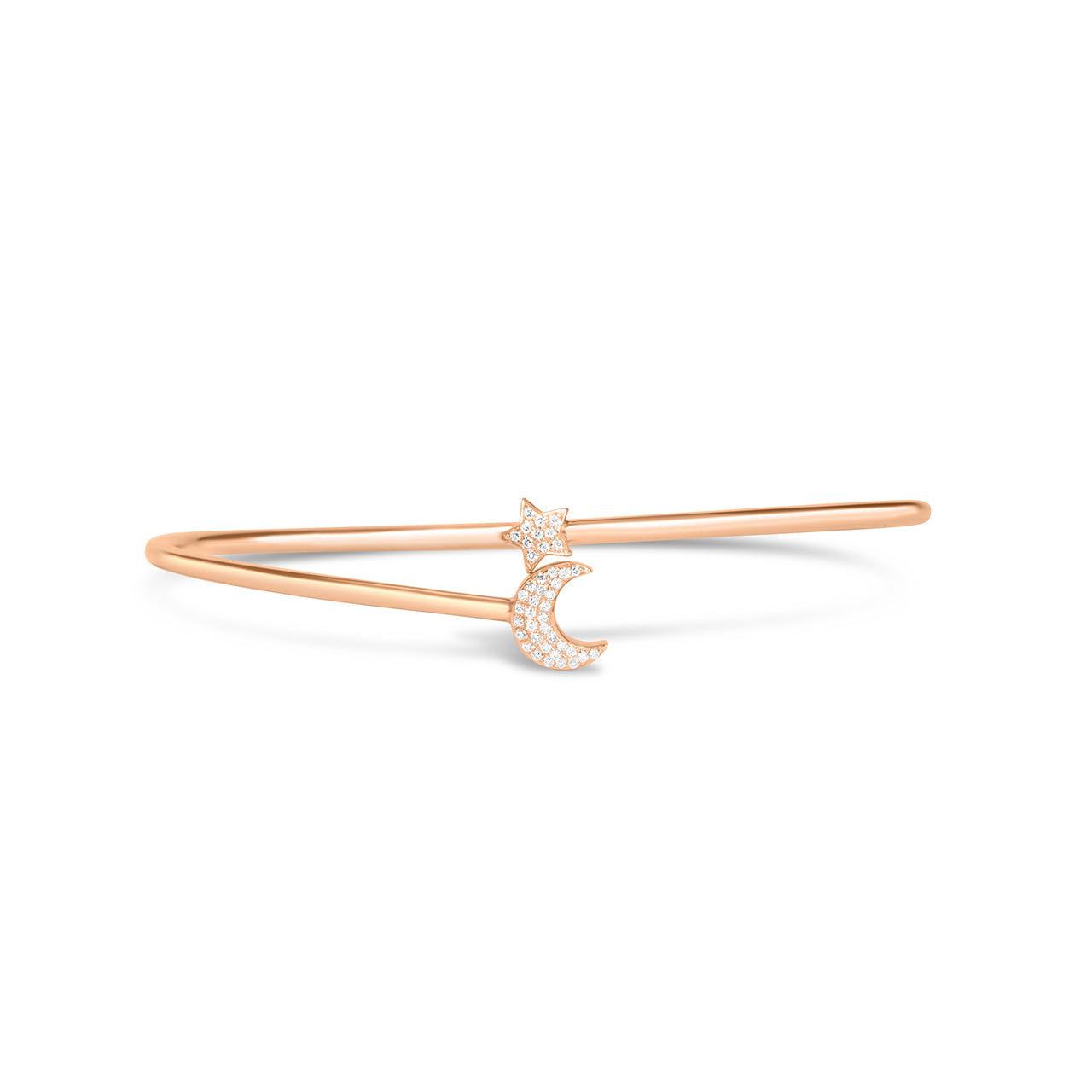 Diamond Moon & Star Flex Bangle