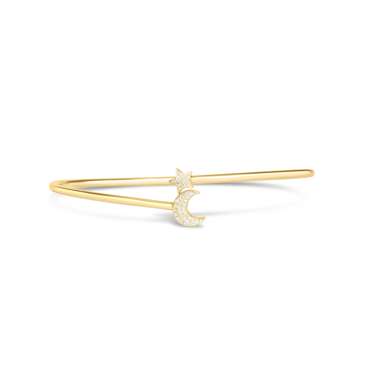 Diamond Moon & Star Flex Bangle