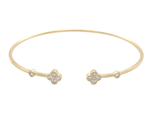 Diamond Clover Flex Bangle, Satin Finish