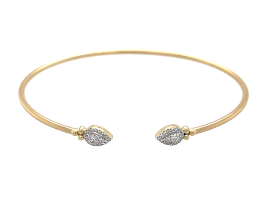 Diamond Pear Flex Bangle, Satin Finish
