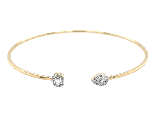 Diamond Pear Baguette Flex Bangle