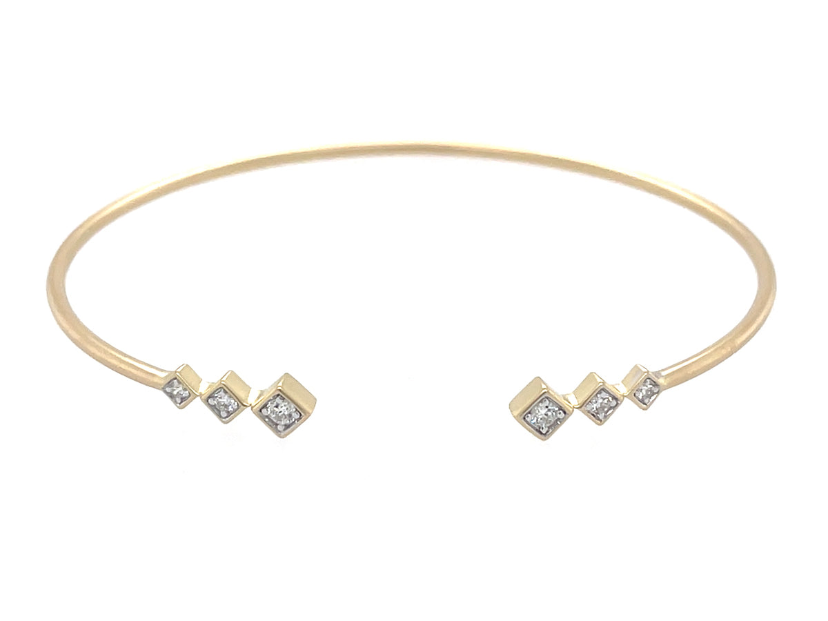 Diamond Square Flex Bangle, Satin Finish