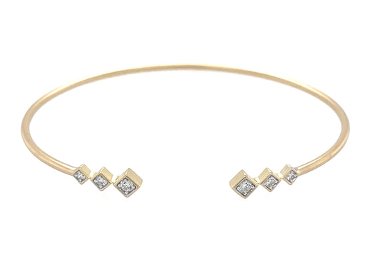 Diamond Square Flex Bangle, Satin Finish