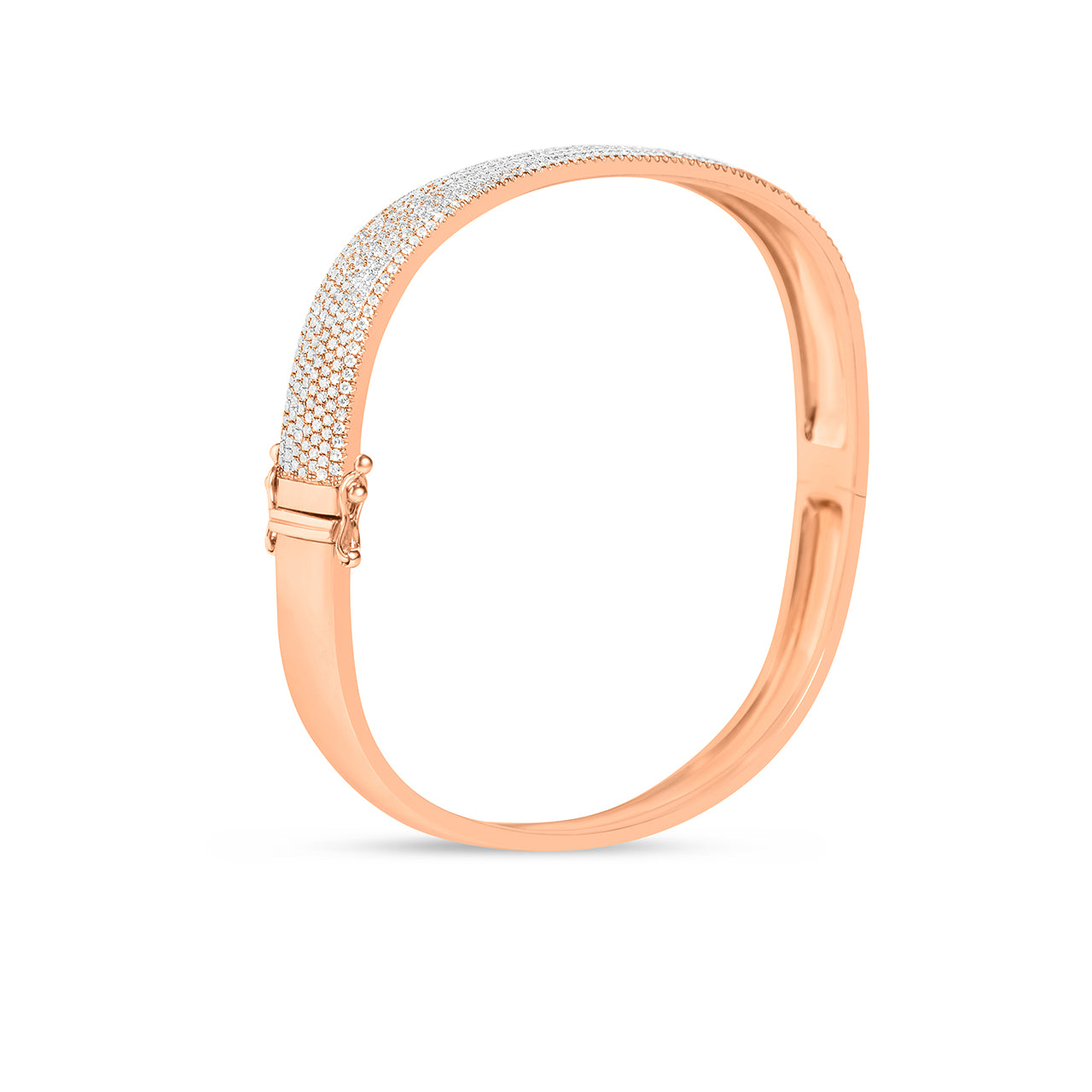 Diamond Pave 6.5mm Square Bangle