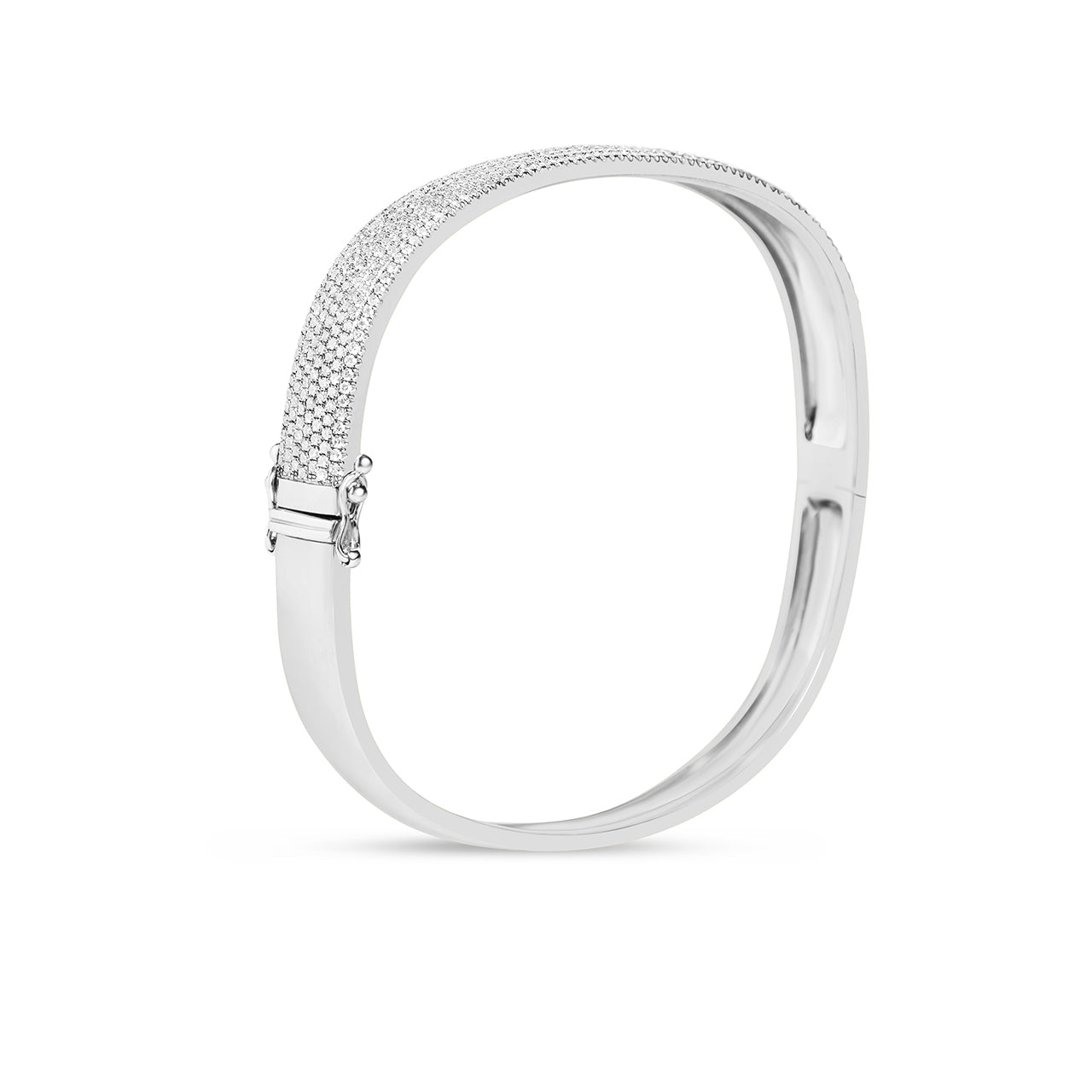 Diamond Pave 6.5mm Square Bangle