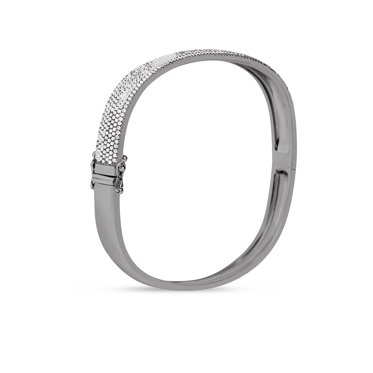 Diamond Pave 6.5mm Square Bangle