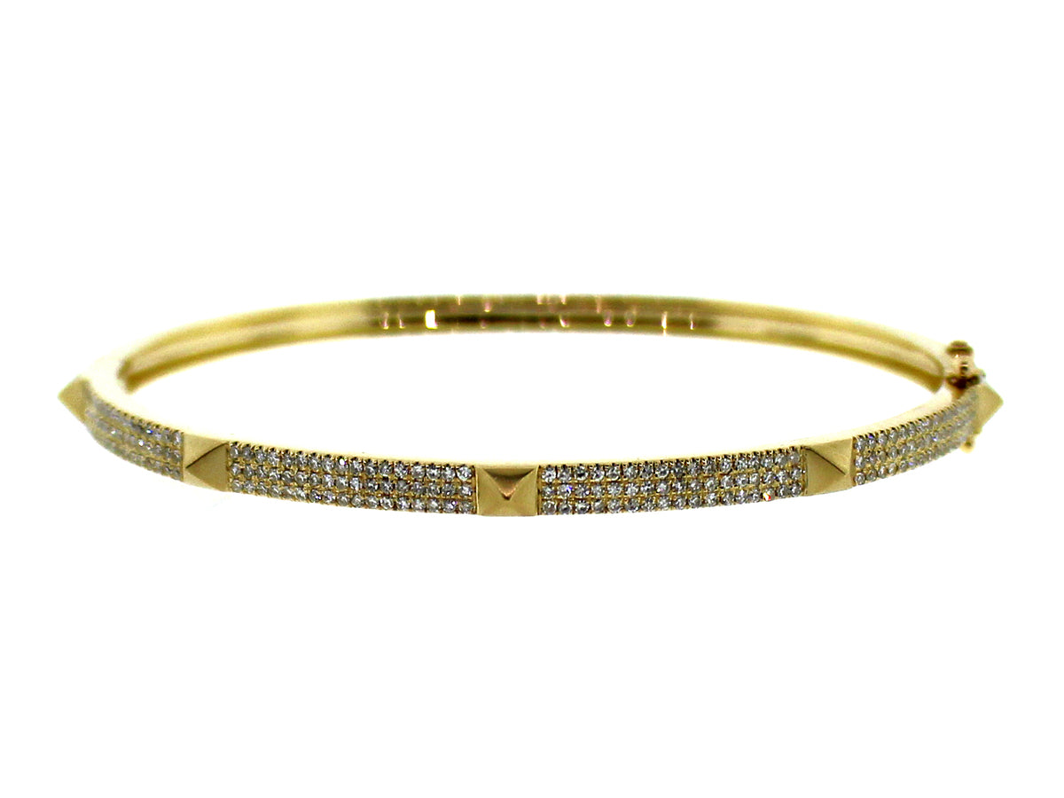 DIAMOND SPIKE BANGLE, 14KY (N)