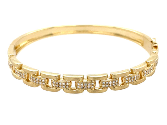 DIAMOND LINK BANGLE, SATIN FINISH, 47 X 56 MM