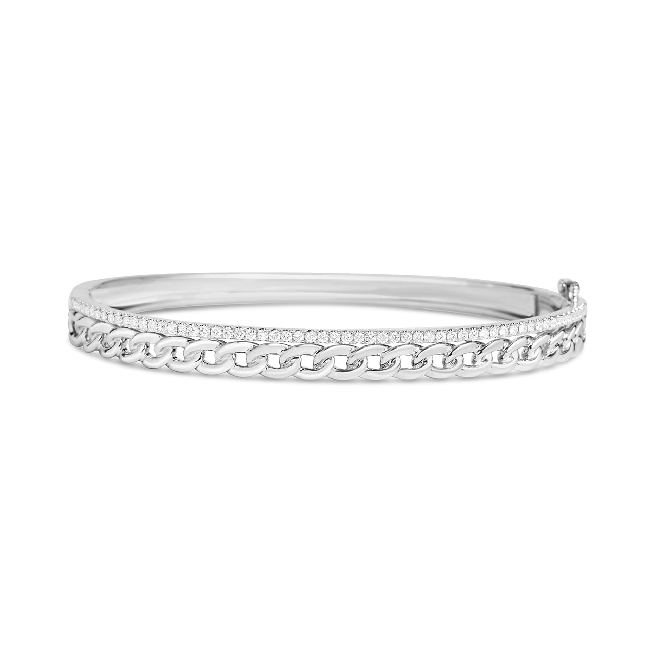 Diamond Curb Link Stack Bangle