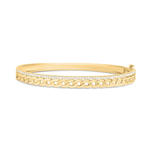 Diamond Curb Link Stack Bangle