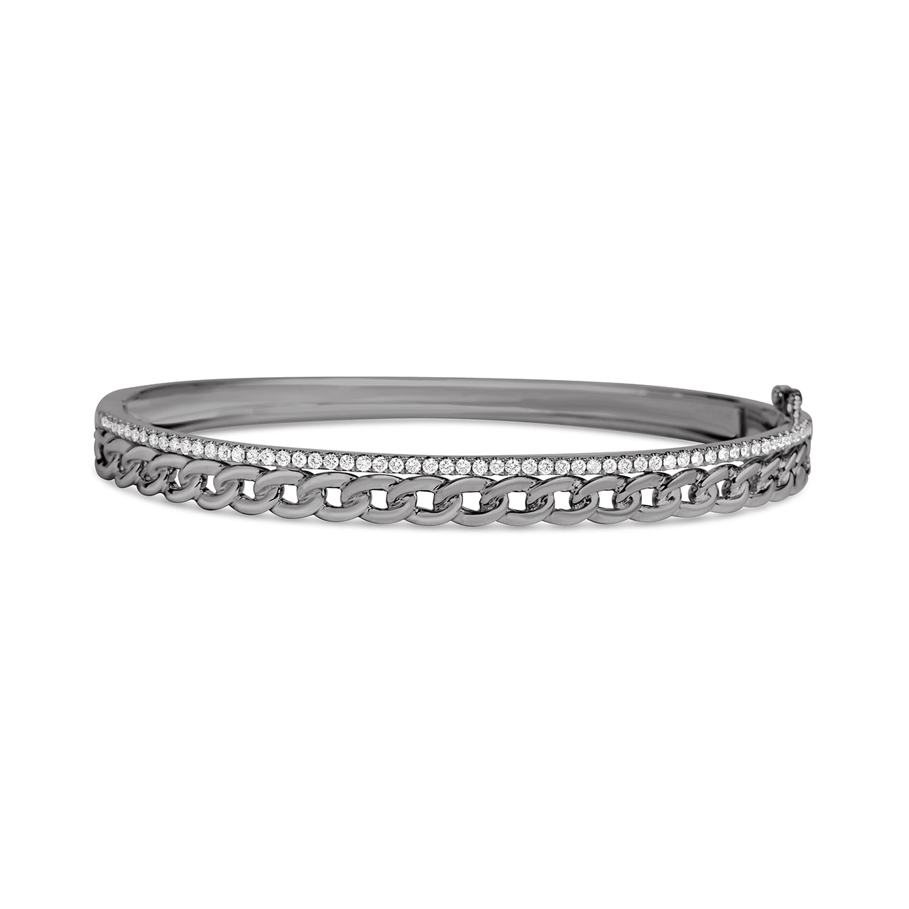 Diamond Curb Link Stack Bangle