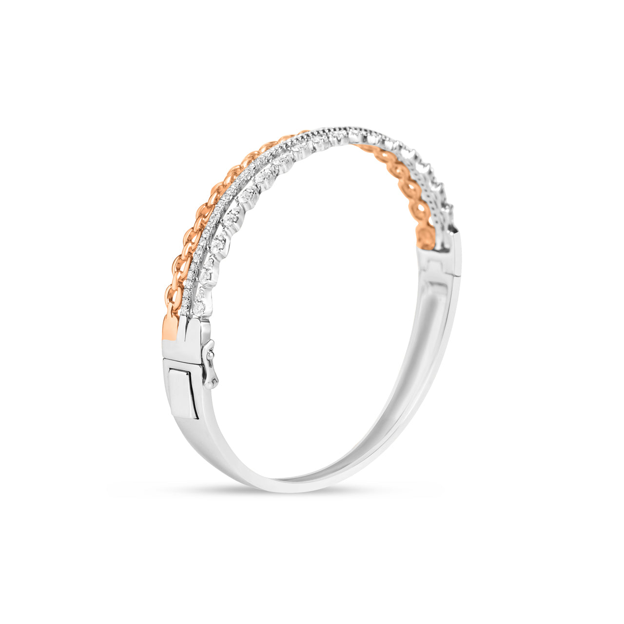 Diamond Pear & Link Stack Bangle