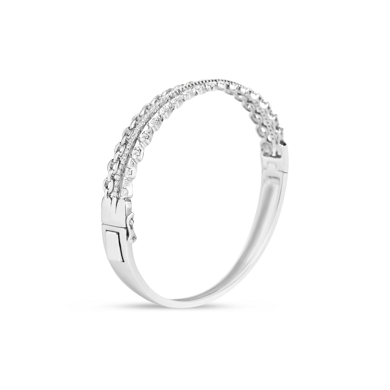 Diamond Pear & Link Stack Bangle