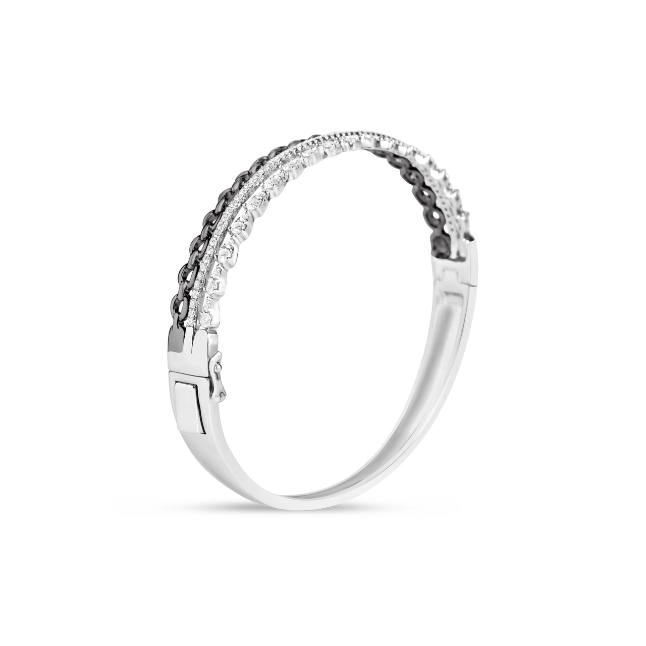 Diamond Pear & Link Stack Bangle