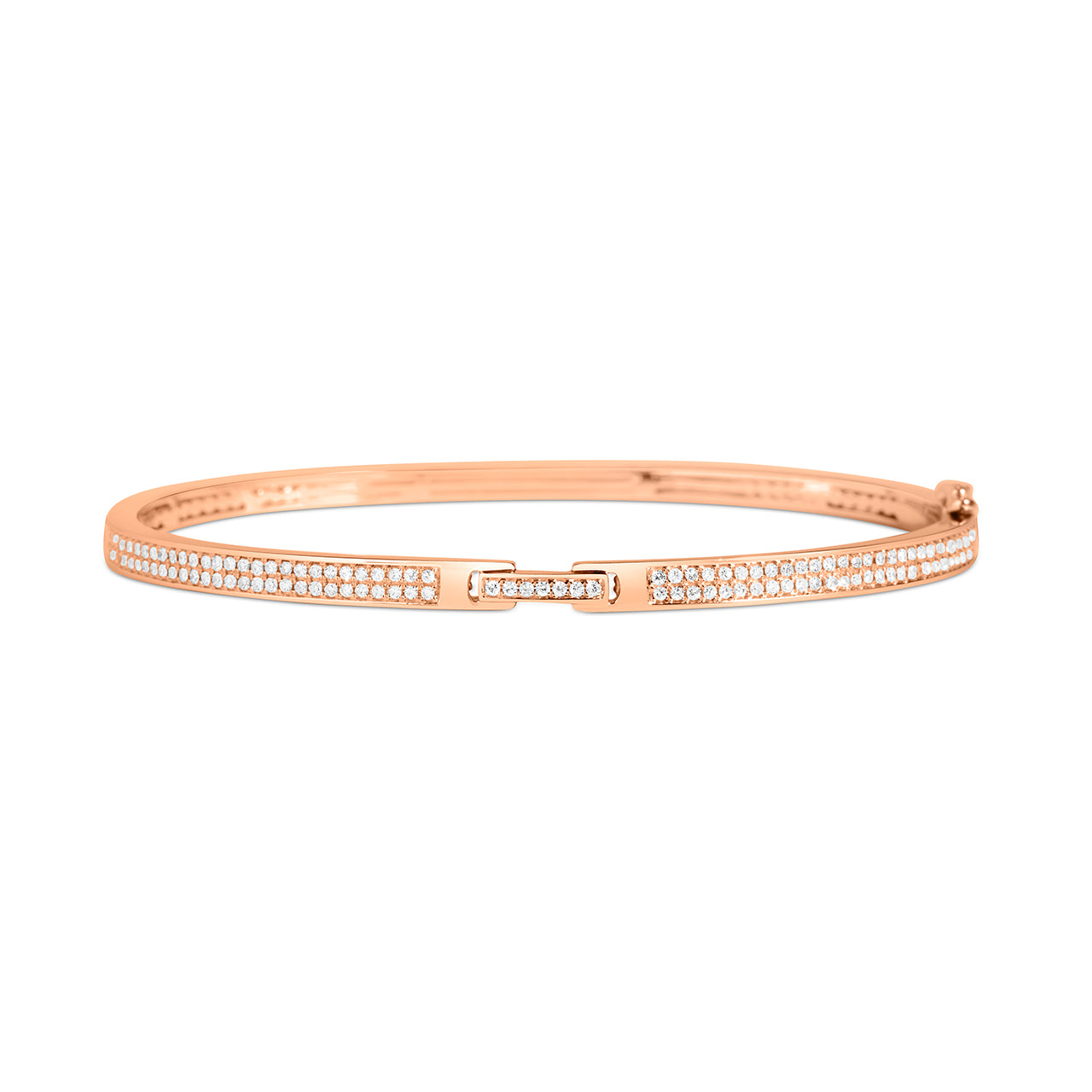 Diamond Notch Buckle Bangle