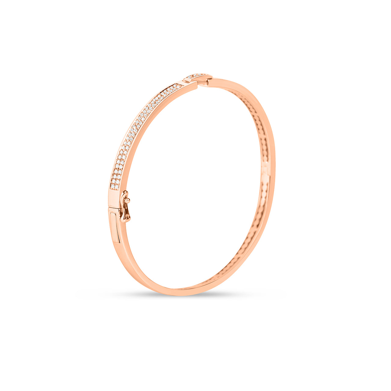 Diamond Notch Buckle Bangle