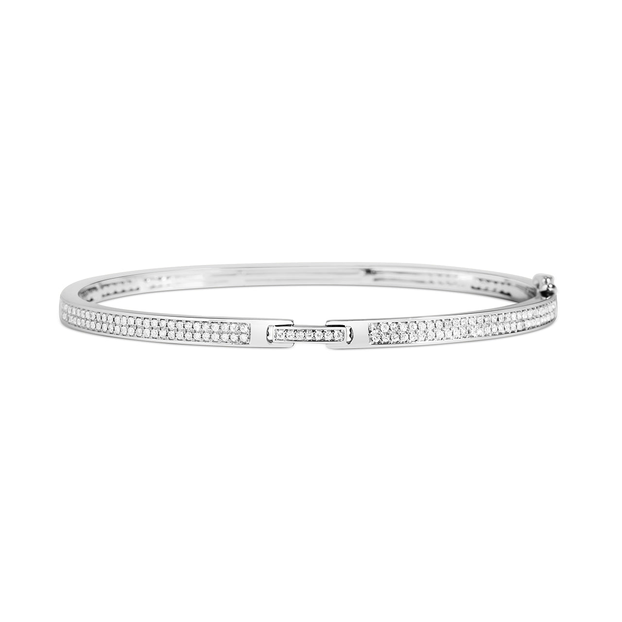 Diamond Notch Buckle Bangle