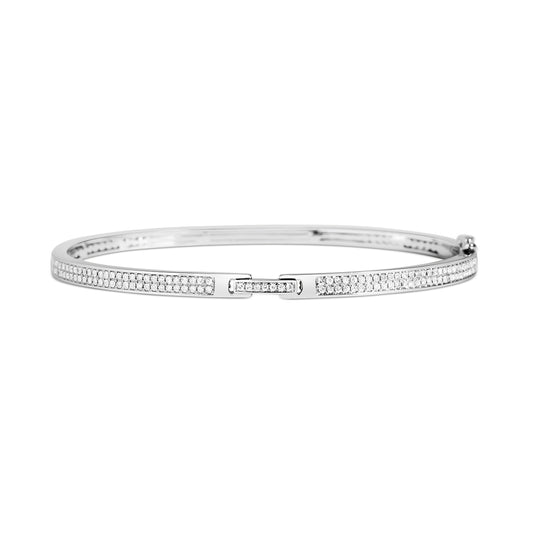 Diamond Notch Buckle Bangle