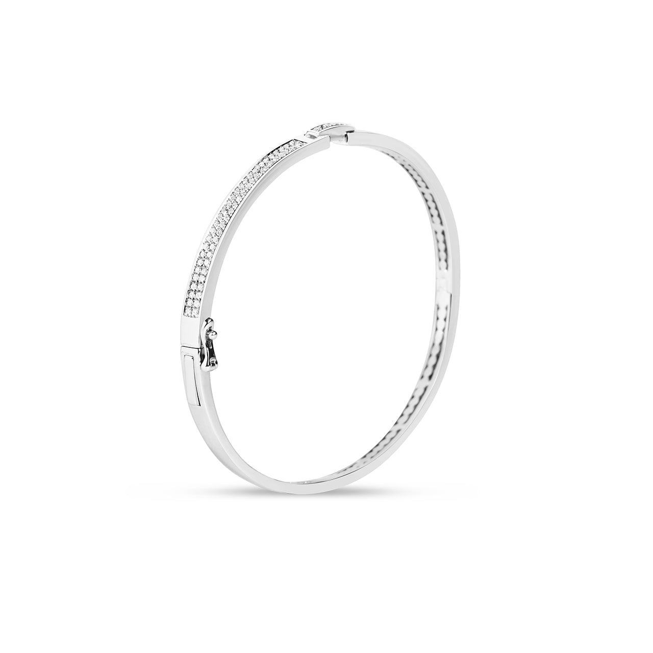 Diamond Notch Buckle Bangle