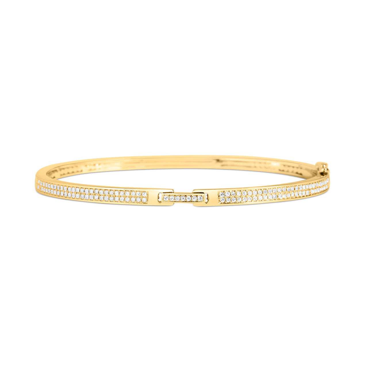 Diamond Notch Buckle Bangle