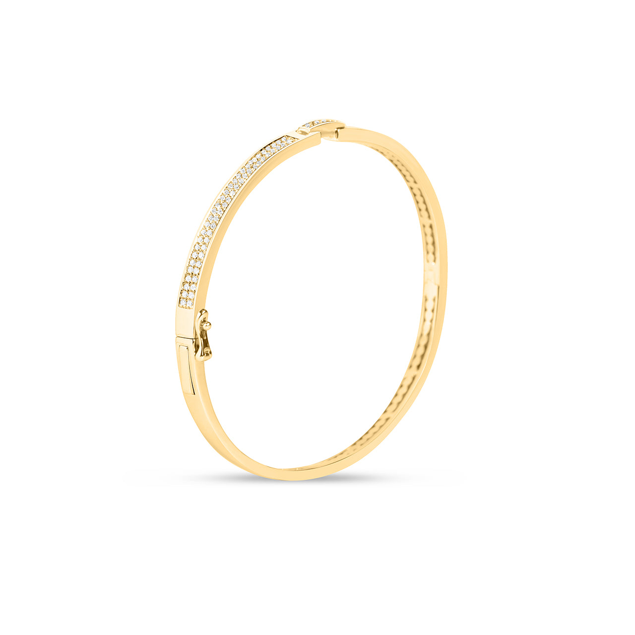 Diamond Notch Buckle Bangle