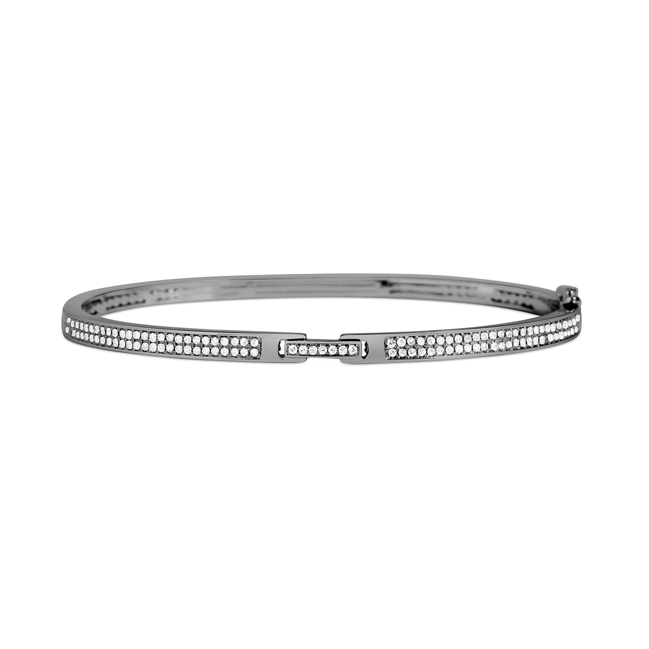 Diamond Notch Buckle Bangle