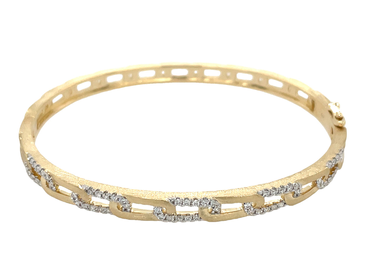 DIAMOND LINK PATTERN BANGLE, SATIN FINISH