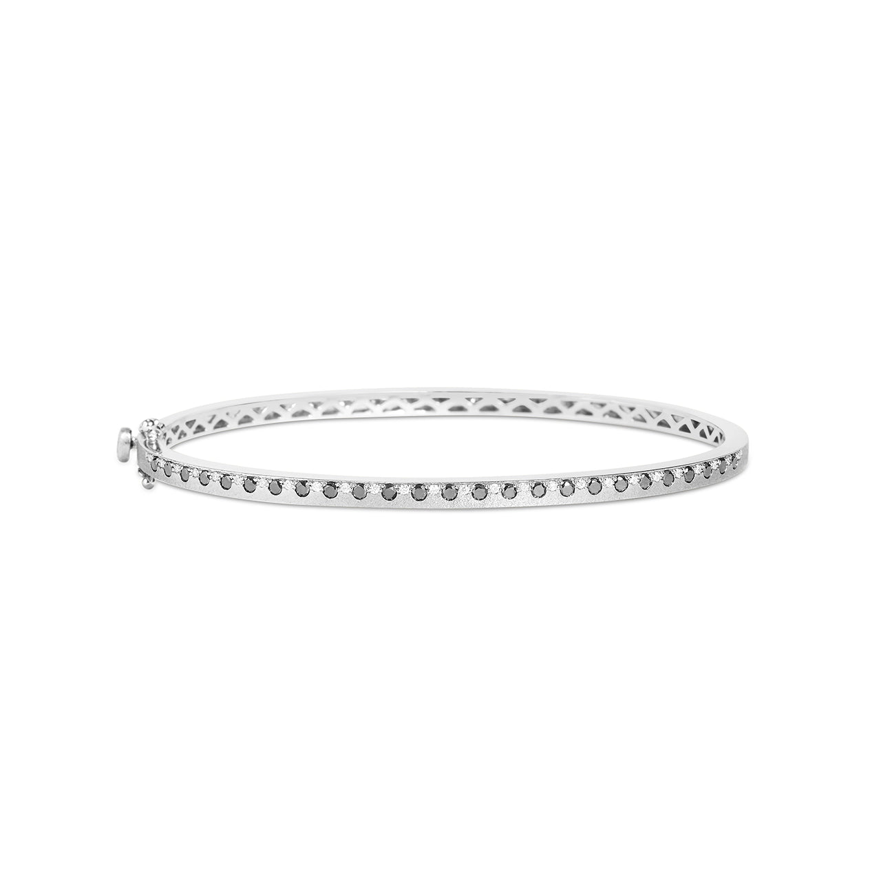 Black & White Diamond Alternating Flush Bangle