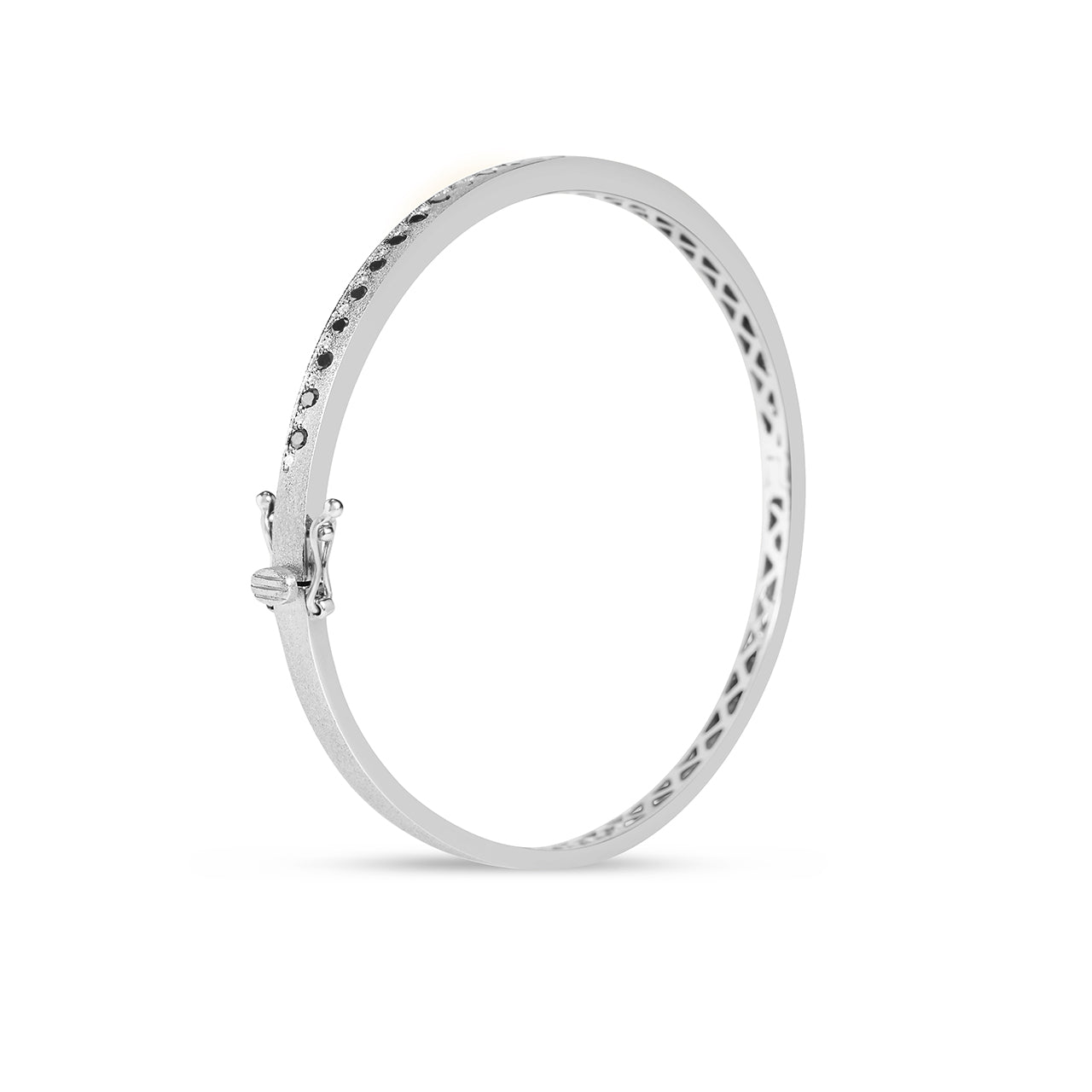 Black & White Diamond Alternating Flush Bangle