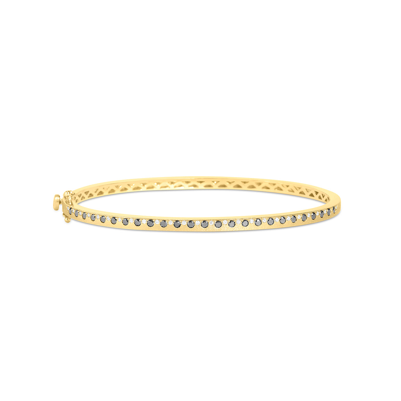 Black & White Diamond Alternating Flush Bangle