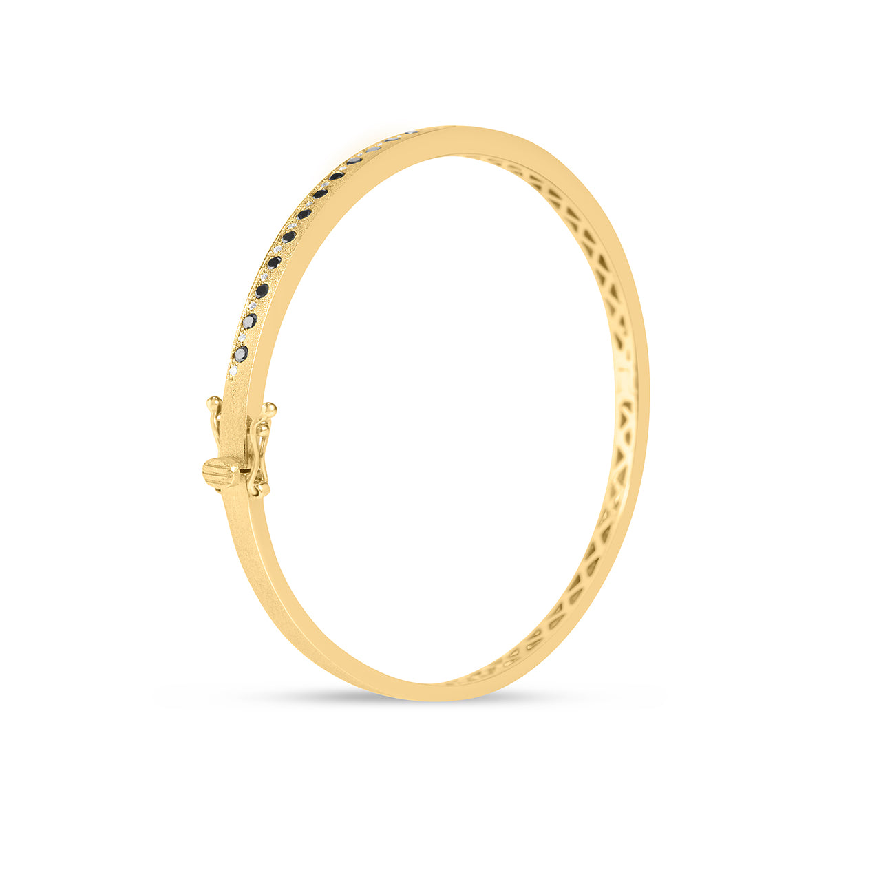 Black & White Diamond Alternating Flush Bangle