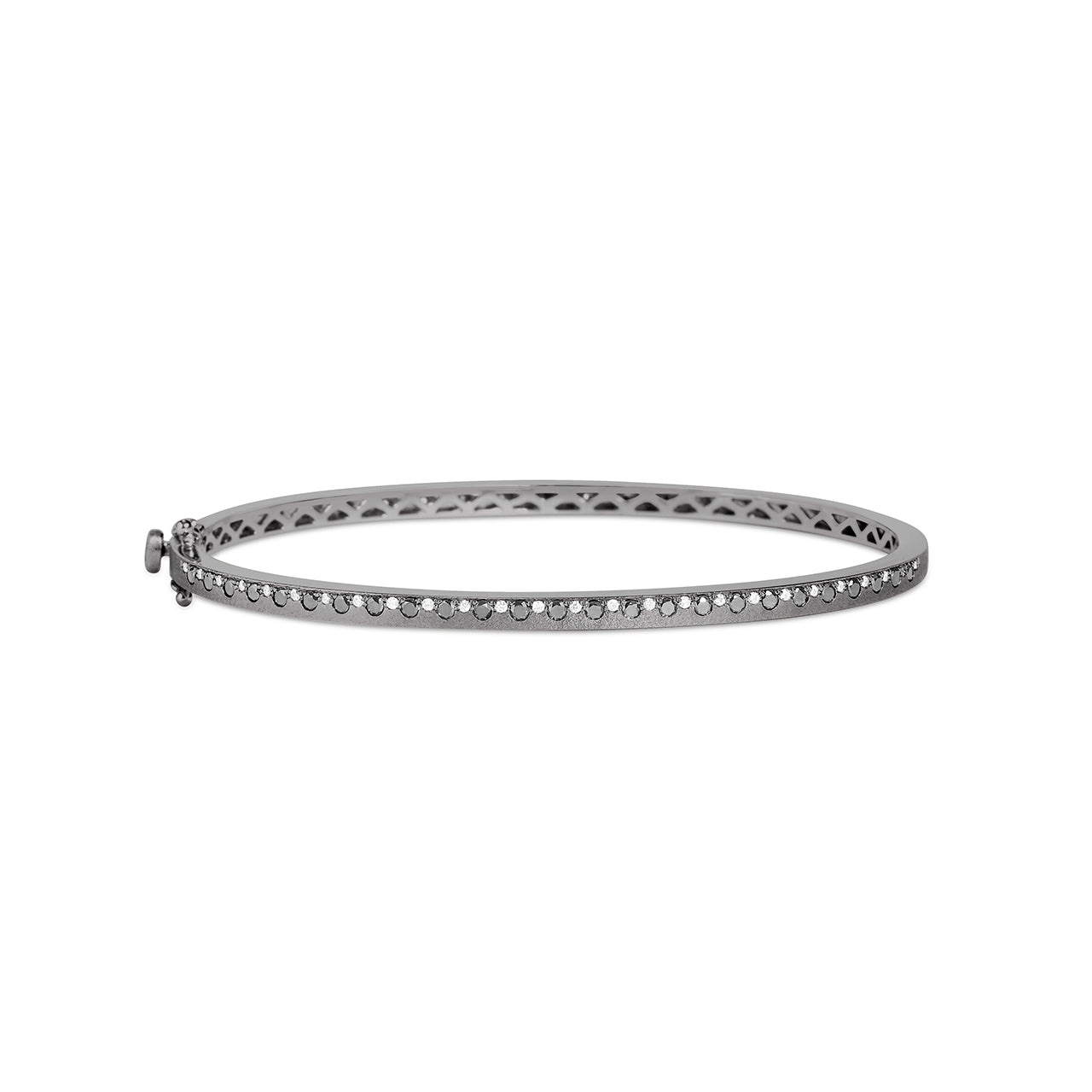 Black & White Diamond Alternating Flush Bangle
