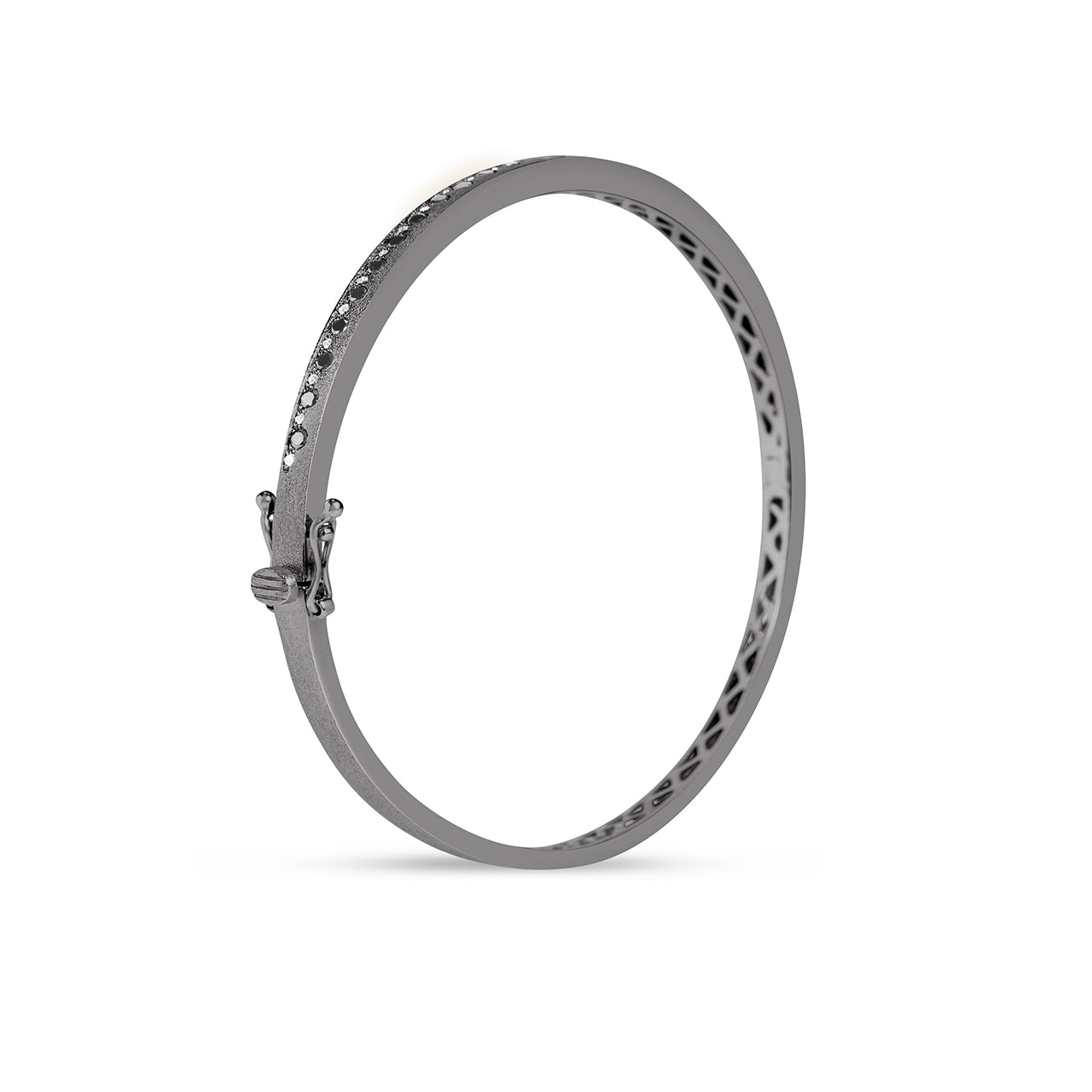 Black & White Diamond Alternating Flush Bangle