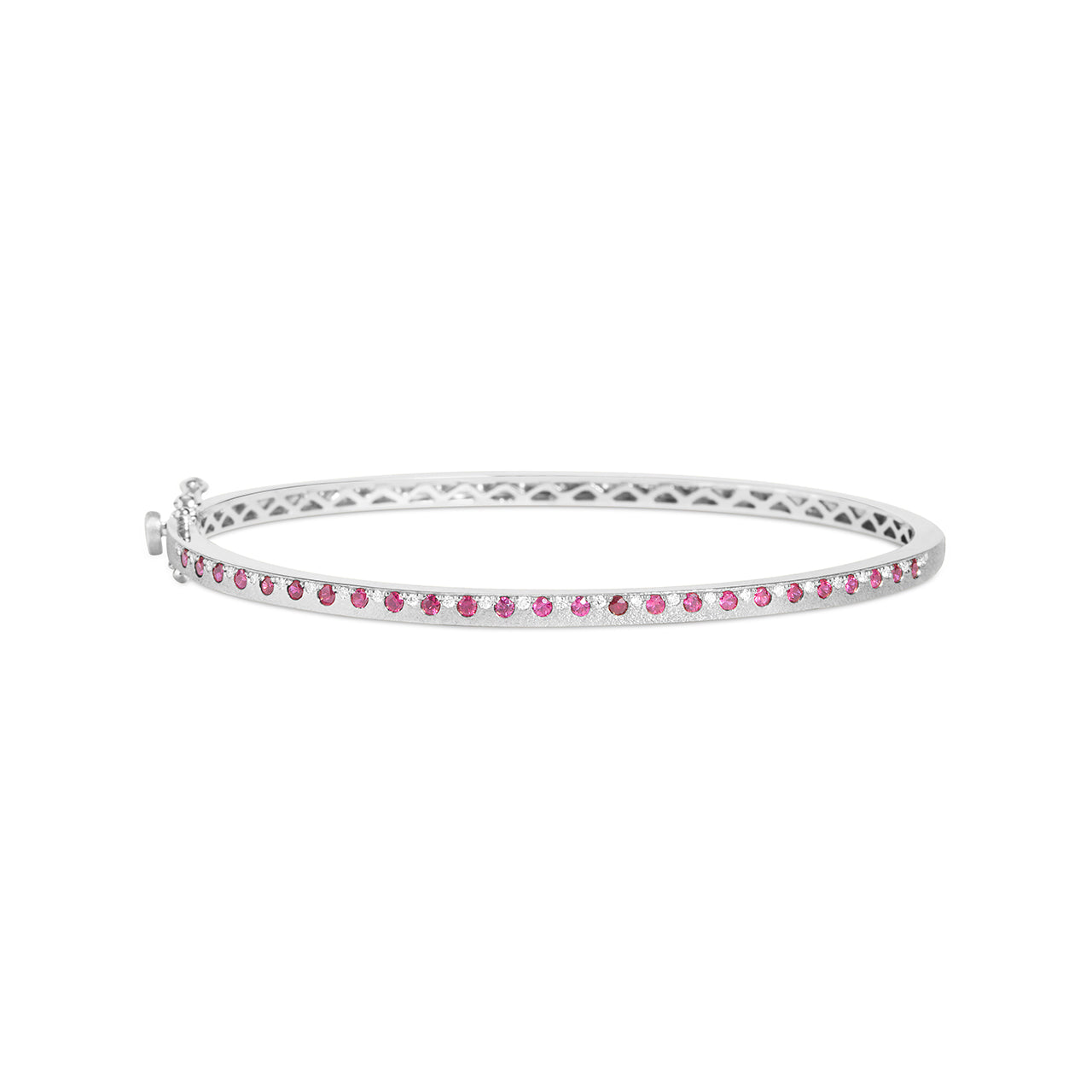 Ruby & Diamond Alternating Flush Bangle
