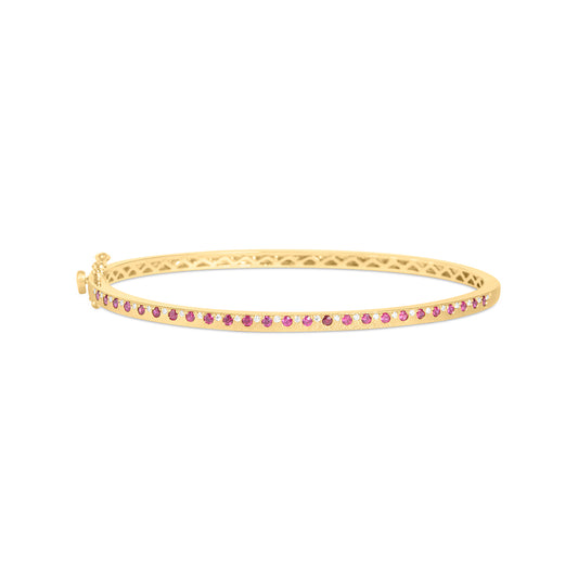 Ruby & Diamond Alternating Flush Bangle